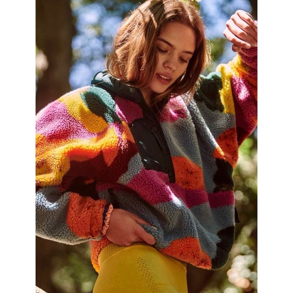 Free People Rocky Ridge Trailblazer Fleece Jacket Size S Pullover Rare - Picture 2 of 11